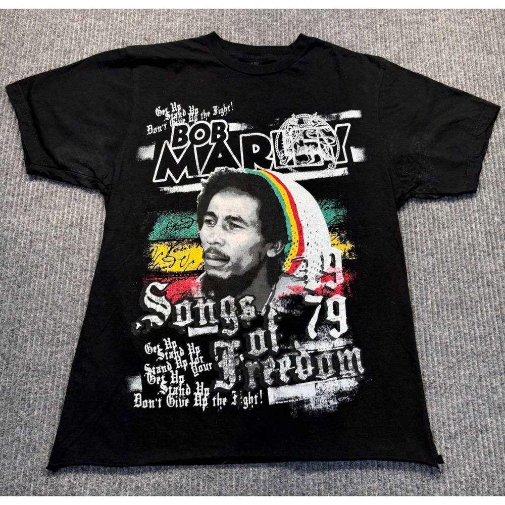 Bob Marley Jamaica Collection Songs of Freedom Graphic T-Shirt Black Mens M